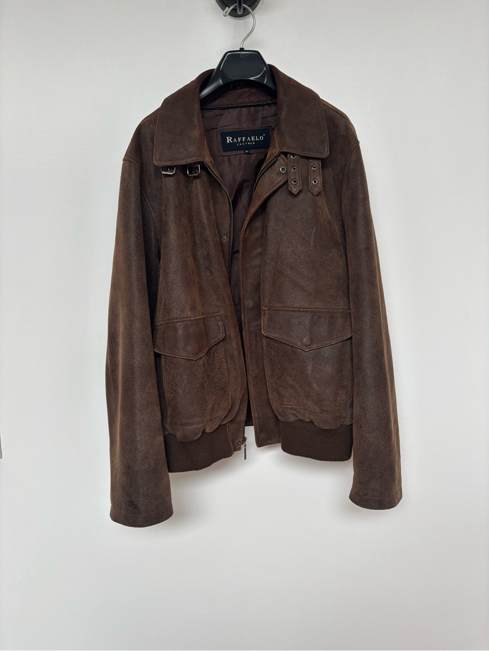 Raffaelo Vintage Brown Suede Bomber Jacket